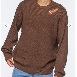 Forever21 Men's Distressed Drop-Sleeve Sweater